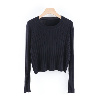 Γυναικείο πουλόβερ με στρογγυλή λαιμόκοψη Λεπτό μοντέλο