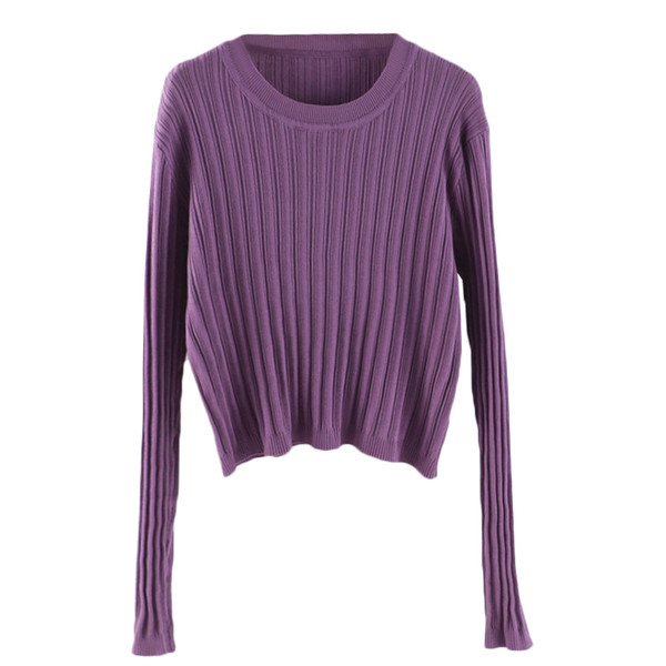 Γυναικείο πουλόβερ με στρογγυλή λαιμόκοψη Λεπτό μοντέλο