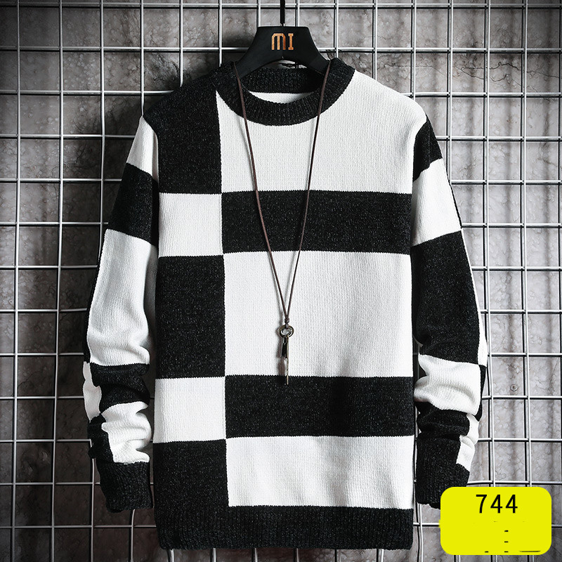 Ανδρικό πουλόβερ φθινόπωρο-χειμεινό με οβάλ ντεκολτέ