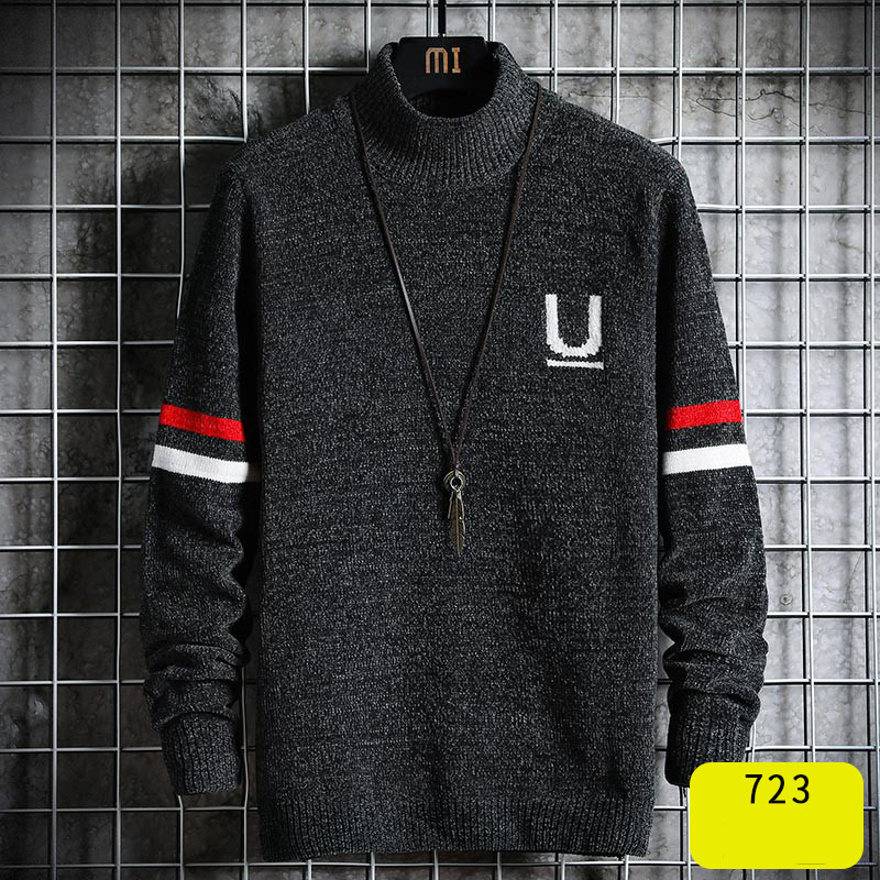 Ανδρικό πουλόβερ φθινόπωρο-χειμεινό με οβάλ ντεκολτέ