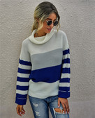 Γυναικείο πουλόβερ με ψηλό γιακά και φαρδιά μανίκια