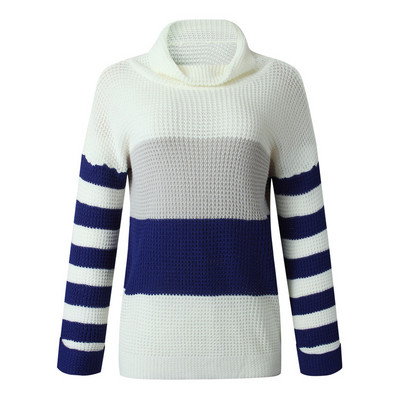 Γυναικείο πουλόβερ με ψηλό γιακά και φαρδιά μανίκια