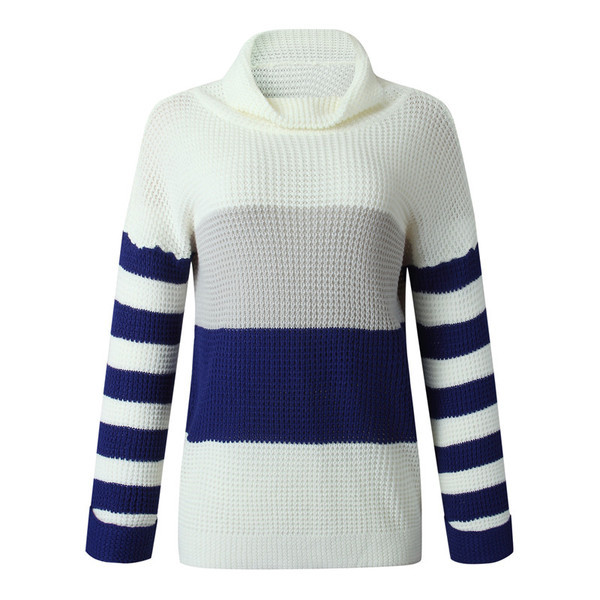 Γυναικείο πουλόβερ με ψηλό γιακά και φαρδιά μανίκια