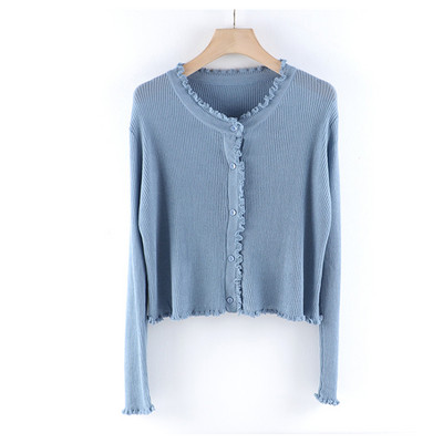 Uut mudelit naiste kardigan pikkade varrukate ja ümara kaelusega