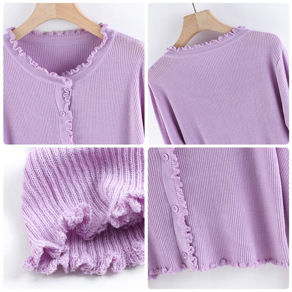 Uut mudelit naiste kardigan pikkade varrukate ja ümara kaelusega