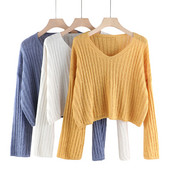 Casual γυναικείο πουλόβερ με φαρδιά λαιμόκοψη