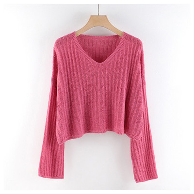 Casual γυναικείο πουλόβερ με φαρδιά λαιμόκοψη