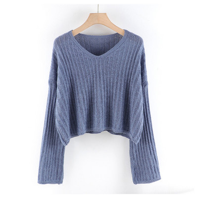 Casual γυναικείο πουλόβερ με φαρδιά λαιμόκοψη