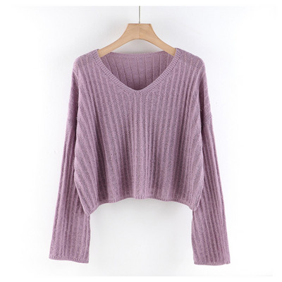 Casual γυναικείο πουλόβερ με φαρδιά λαιμόκοψη