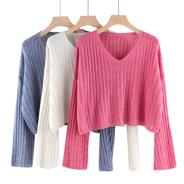 Casual γυναικείο πουλόβερ με φαρδιά λαιμόκοψη