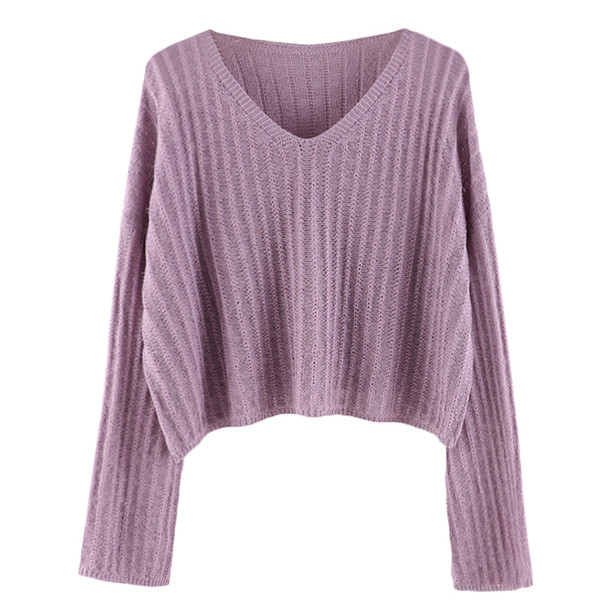 Casual γυναικείο πουλόβερ με φαρδιά λαιμόκοψη