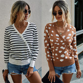 Γυναικείο  πλεκτό πουλόβερ  λεπτό  με λαιμόκοψη