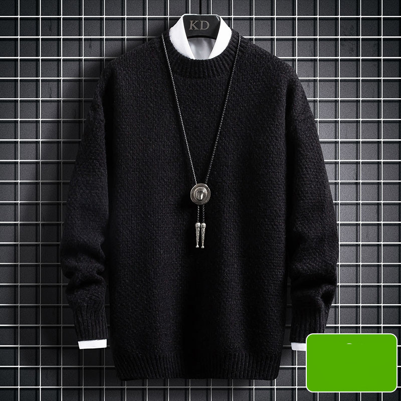 Moodne ovaalse kaelusega meeste kampsun tavaline mudel