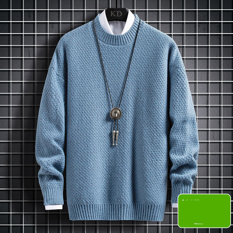 Moodne ovaalse kaelusega meeste kampsun tavaline mudel