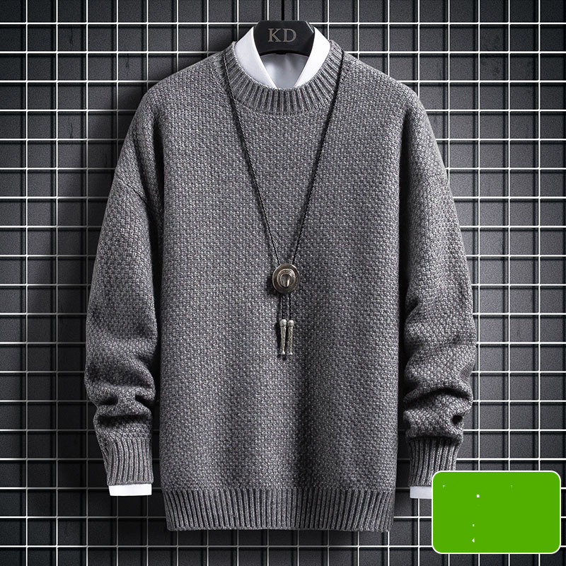 Moodne ovaalse kaelusega meeste kampsun tavaline mudel