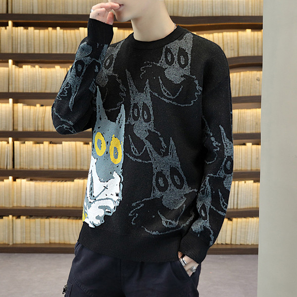 Moodne meeste kampsun ümara kaelusega - kaks mudelit