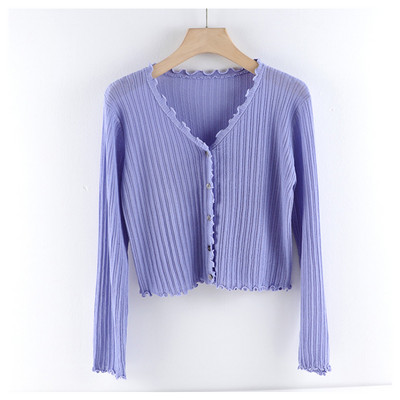 Uue mudeli naiste kampsun - spits-kaelusega ja nööpidega