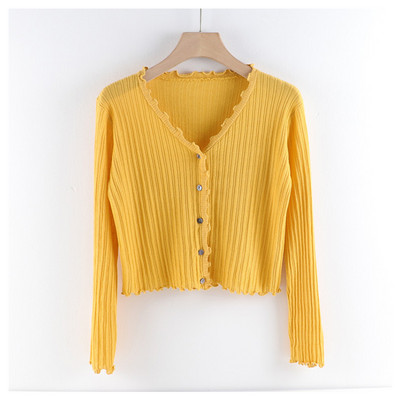 Uue mudeli naiste kampsun - spits-kaelusega ja nööpidega