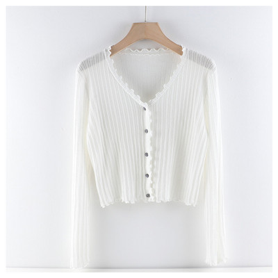 Uue mudeli naiste kampsun - spits-kaelusega ja nööpidega