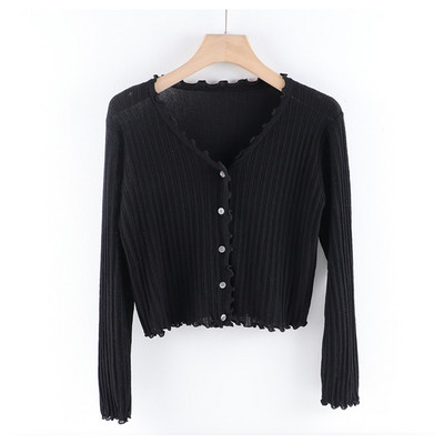 Uue mudeli naiste kampsun - spits-kaelusega ja nööpidega