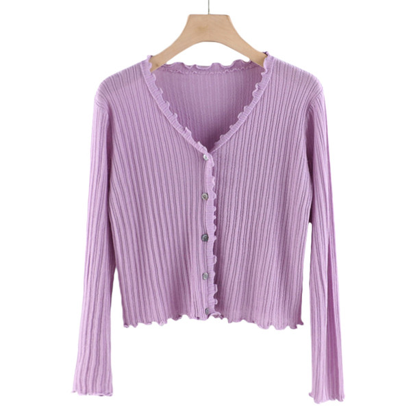 Uue mudeli naiste kampsun - spits-kaelusega ja nööpidega