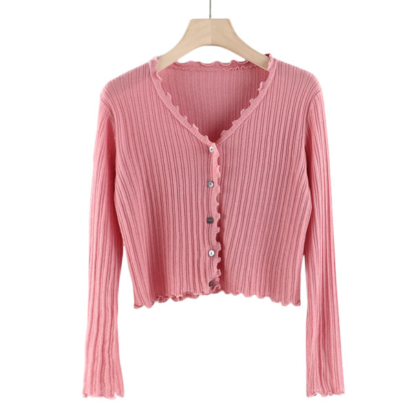 Uue mudeli naiste kampsun - spits-kaelusega ja nööpidega