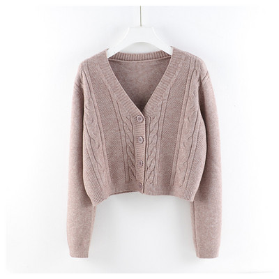 Talveks sobiv spitsikaelusega vabaaja naiste kardigan