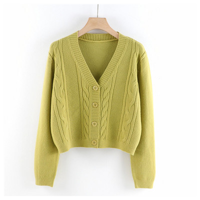 Talveks sobiv spitsikaelusega vabaaja naiste kardigan
