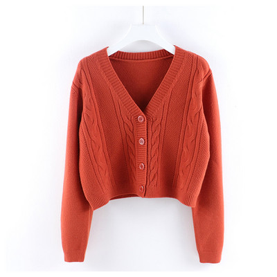 Talveks sobiv spitsikaelusega vabaaja naiste kardigan