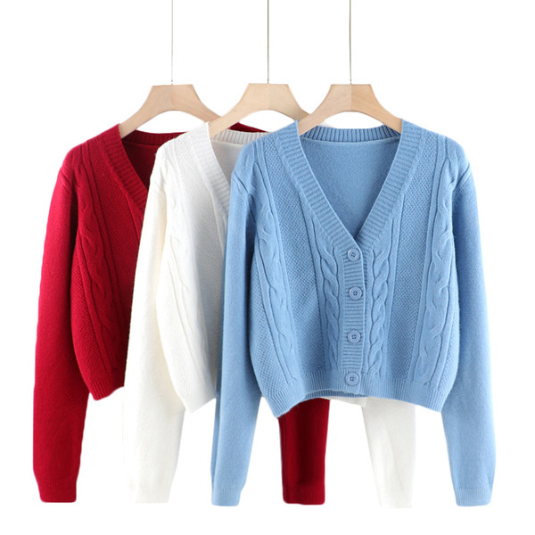 Talveks sobiv spitsikaelusega vabaaja naiste kardigan