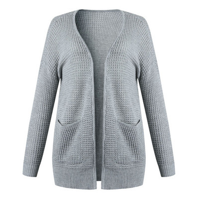Γυναικεία casual ζακέτα λεπτή πλεκτή με τσέπες