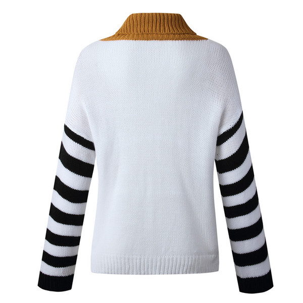 Γυναικείο πλεκτό λεπτό πουλόβερ με ψηλό γιακά