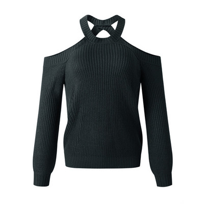 Γυναικείο πουλόβερ με γυμνούς ώμους και οβάλ ντεκολτέ