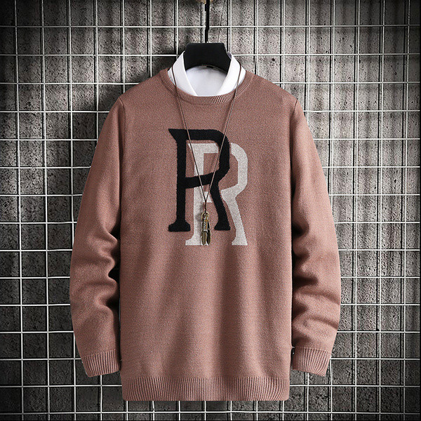 Ανδρικό μοντέρνο πουλόβερ με κεντήματα - δύο μοντέλα