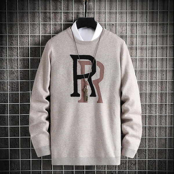 Ανδρικό μοντέρνο πουλόβερ με κεντήματα - δύο μοντέλα