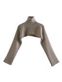 Μοντέρνο κοντό πουλόβερ με ψηλό γιακά