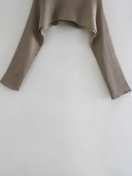 Μοντέρνο κοντό πουλόβερ με ψηλό γιακά