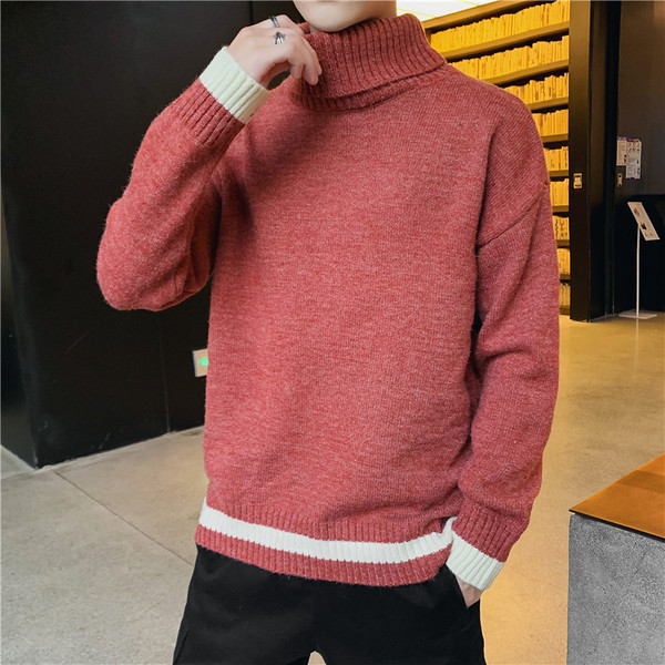 Ανδρικό πουλόβερ με γιακά και μακριά μανίκια