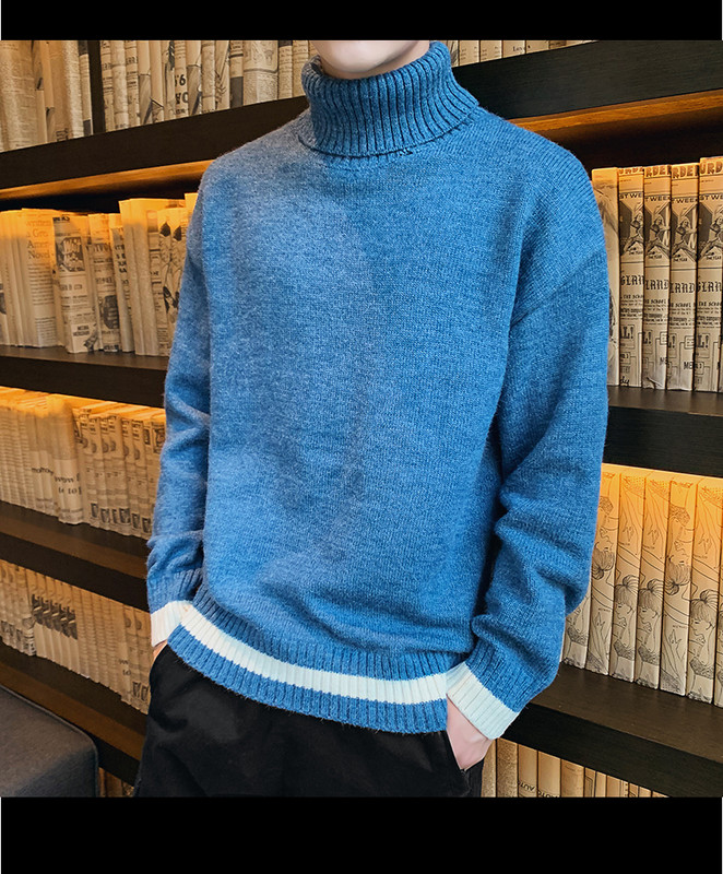 Ανδρικό πουλόβερ με γιακά και μακριά μανίκια