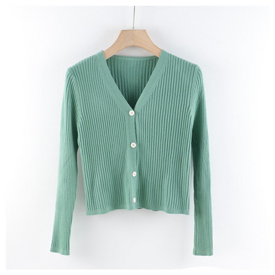 Γυναικεία καθημερινή ζακέτα  με λαιμόκοψη και μακριά μανίκια