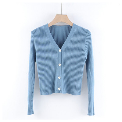 Γυναικεία καθημερινή ζακέτα  με λαιμόκοψη και μακριά μανίκια