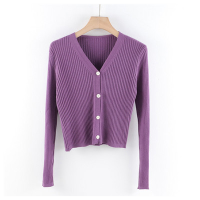 Γυναικεία καθημερινή ζακέτα  με λαιμόκοψη και μακριά μανίκια