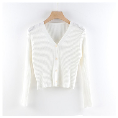 Γυναικεία καθημερινή ζακέτα  με λαιμόκοψη και μακριά μανίκια