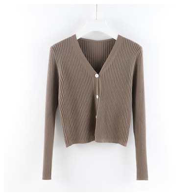 Γυναικεία καθημερινή ζακέτα  με λαιμόκοψη και μακριά μανίκια