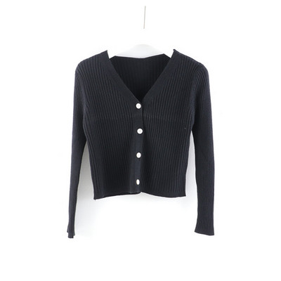 Γυναικεία καθημερινή ζακέτα  με λαιμόκοψη και μακριά μανίκια