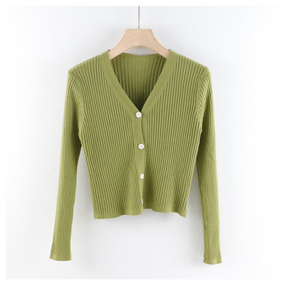 Γυναικεία καθημερινή ζακέτα  με λαιμόκοψη και μακριά μανίκια