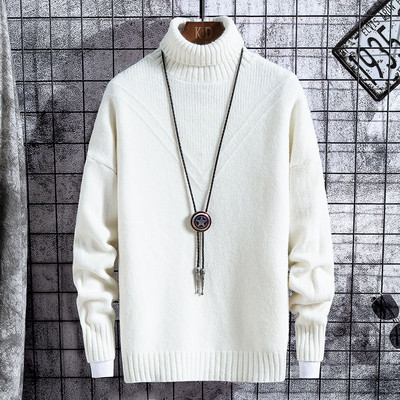 Ανδρικό πουλόβερ νέο μοντέλο με γιακά και μακριά μανίκια