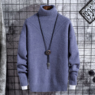 Ανδρικό πουλόβερ νέο μοντέλο με γιακά και μακριά μανίκια