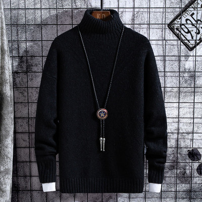 Ανδρικό πουλόβερ νέο μοντέλο με γιακά και μακριά μανίκια