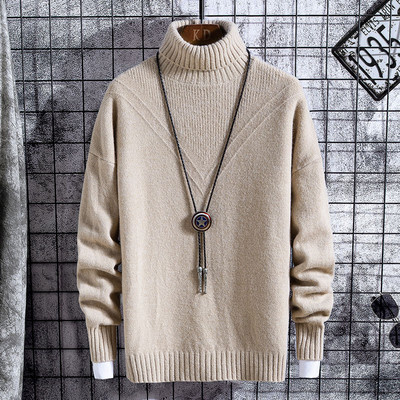 Ανδρικό πουλόβερ νέο μοντέλο με γιακά και μακριά μανίκια